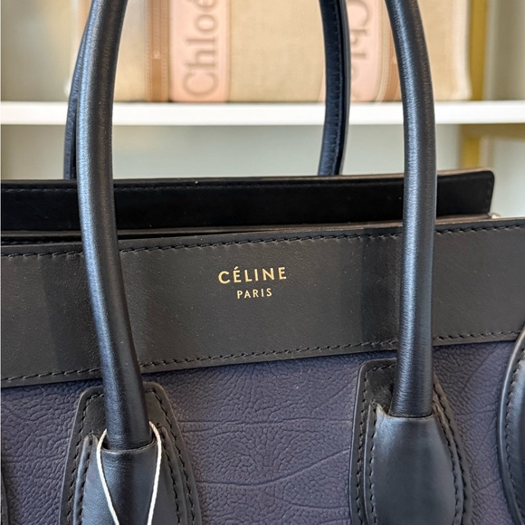 Celine Black, Purple, and White Satchel - Picture 5 of 8